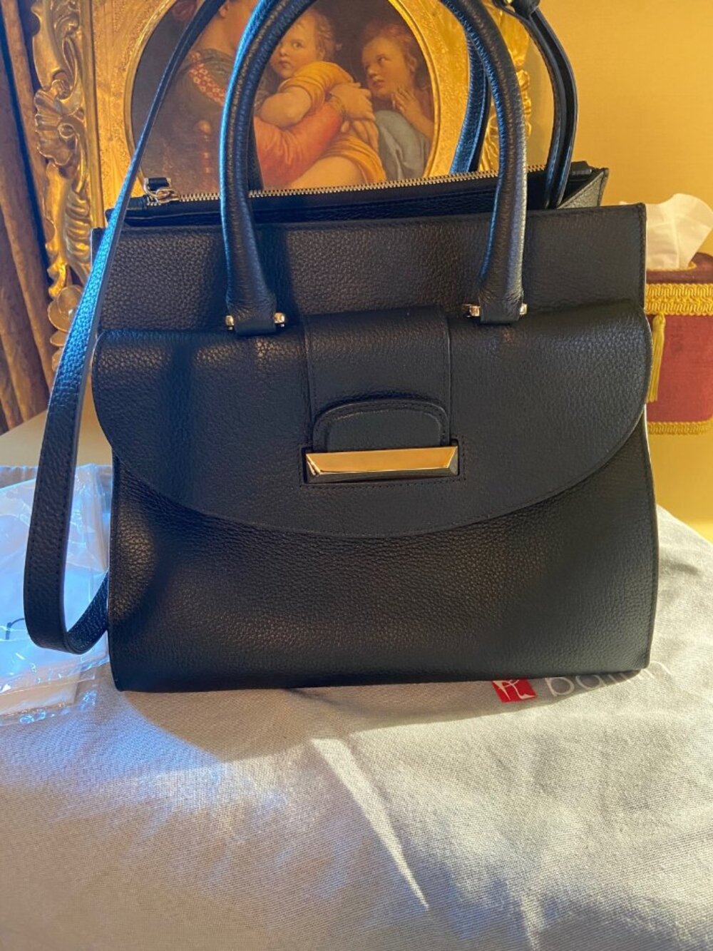 New Ballin Black hammered Leather Tote